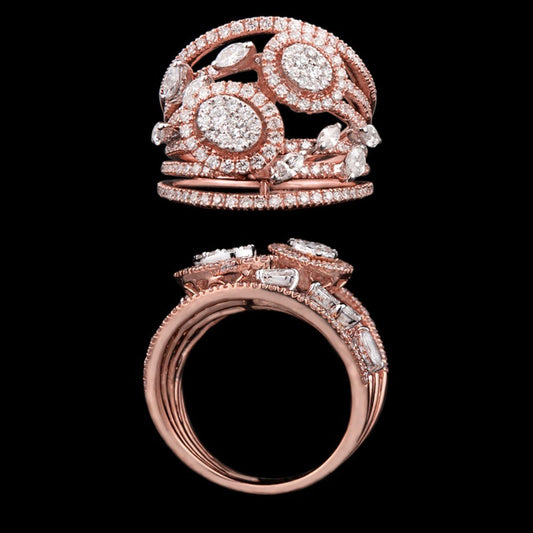 18K Rose Gold Diamond Ring - 1.88ct VS-SI-FG
