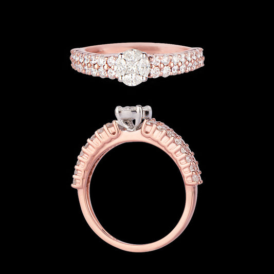 14K Rose Gold Diamond Ring - 0.81ct VS-FG