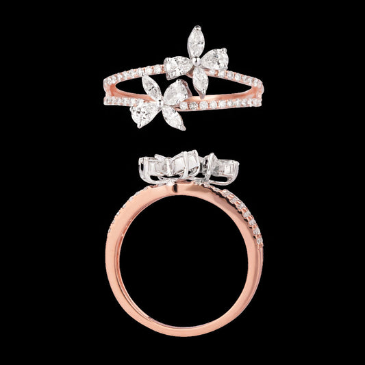 18K Rose Gold Diamond Ring - 0.566ct VVS-VS-IJ