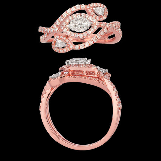 14K Rose Gold Diamond Ring - 0.56ct VS-FG