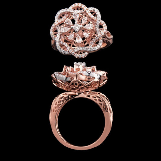 14K Rose Gold Diamond Ring - 0.98ct SI-GH