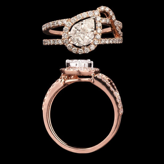 14K Rose Gold Diamond Ring - 0.95ct SI-GH