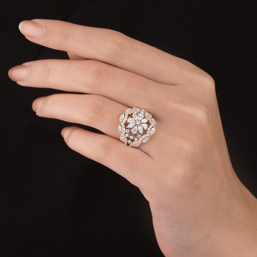 18K Rose Gold Diamond Ring - 1.448ct VS-SI-EF