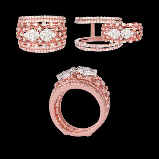 18K Rose Gold Diamond Ring - 1.8ct VS-SI-EF