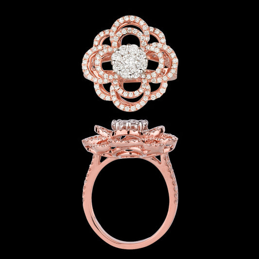18K Rose Gold Diamond Ring - 1.16ct VVS-VS-GH