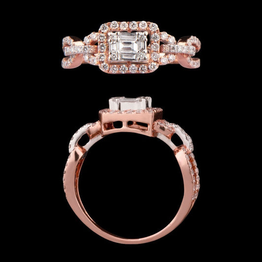 18K Rose Gold Diamond Ring - 0.569ct VVS-VS-FG