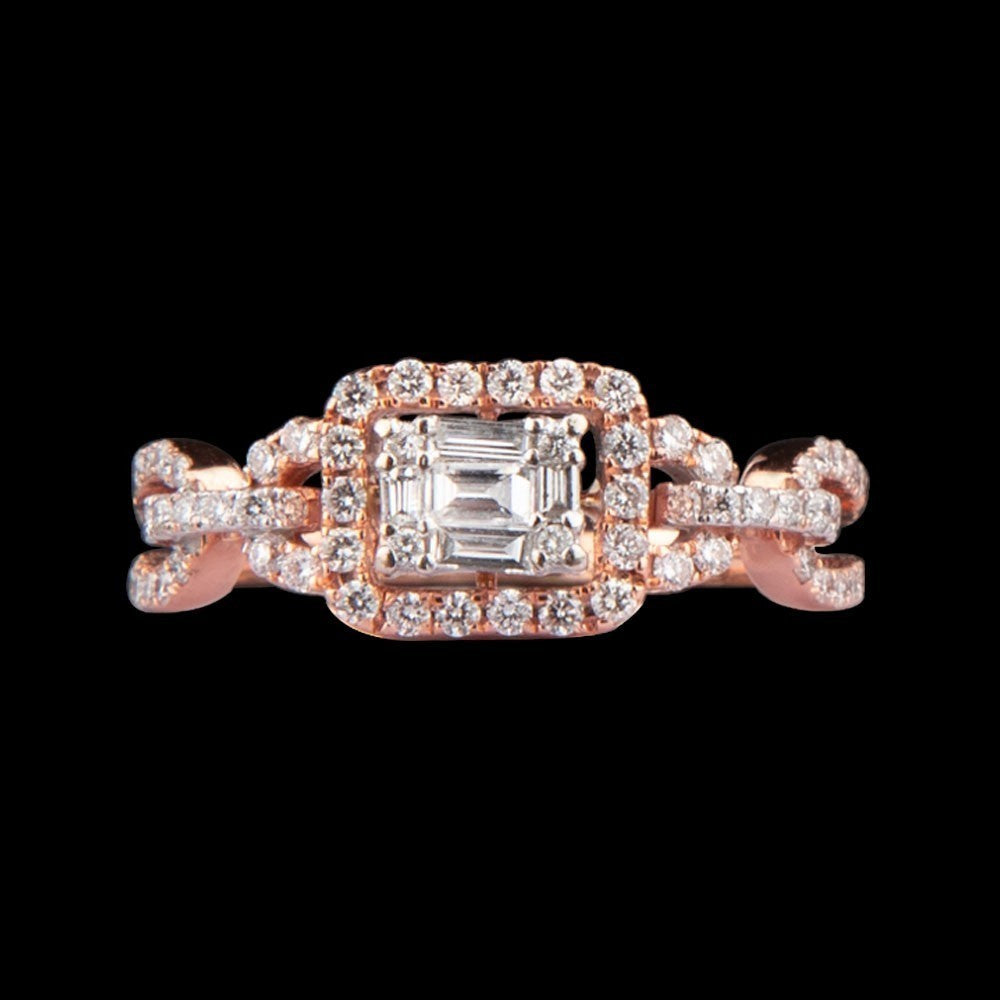 18K Rose Gold Diamond Ring - 0.569ct VVS-VS-FG