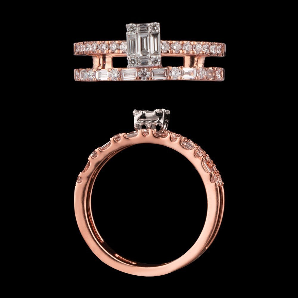 14K Rose Gold Diamond Ring - 0.51ct SI-GH