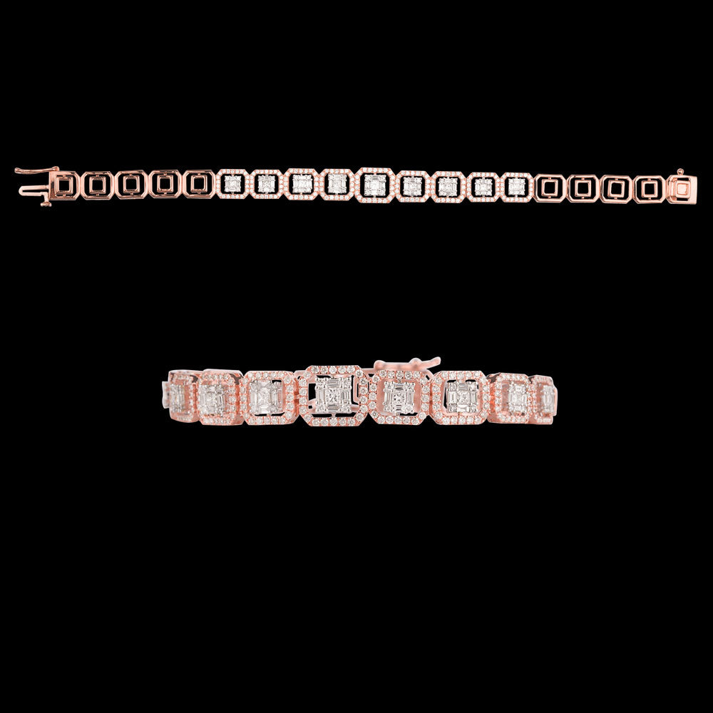 18K Rose Gold Diamond Bracelet - 2.291ct VS-SI-FG