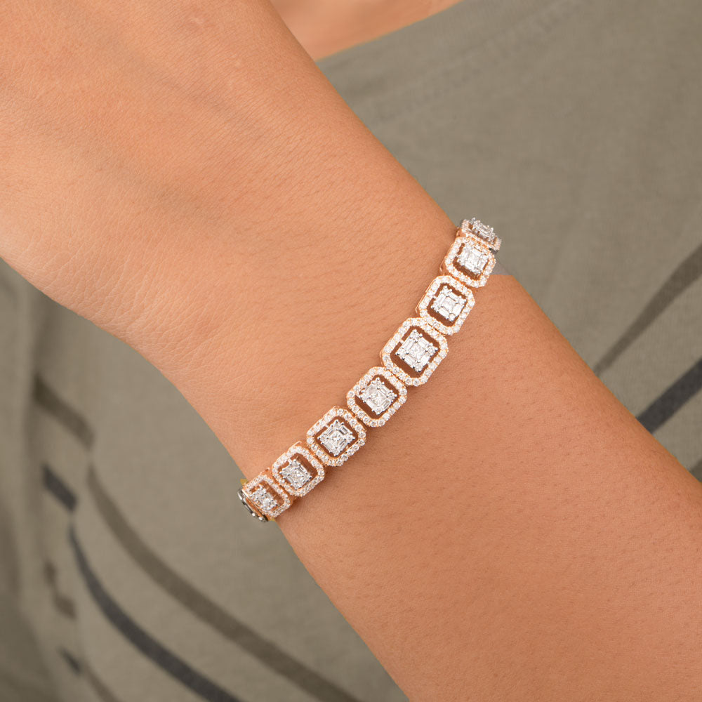 18K Rose Gold Diamond Bracelet - 2.291ct VS-SI-FG