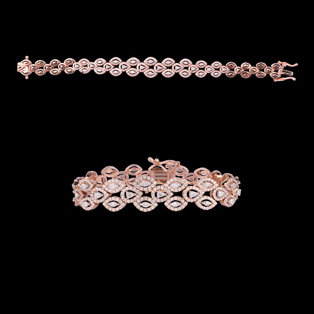 14K Rose Gold Diamond Bracelet - 2.82ct VS-SI-HI