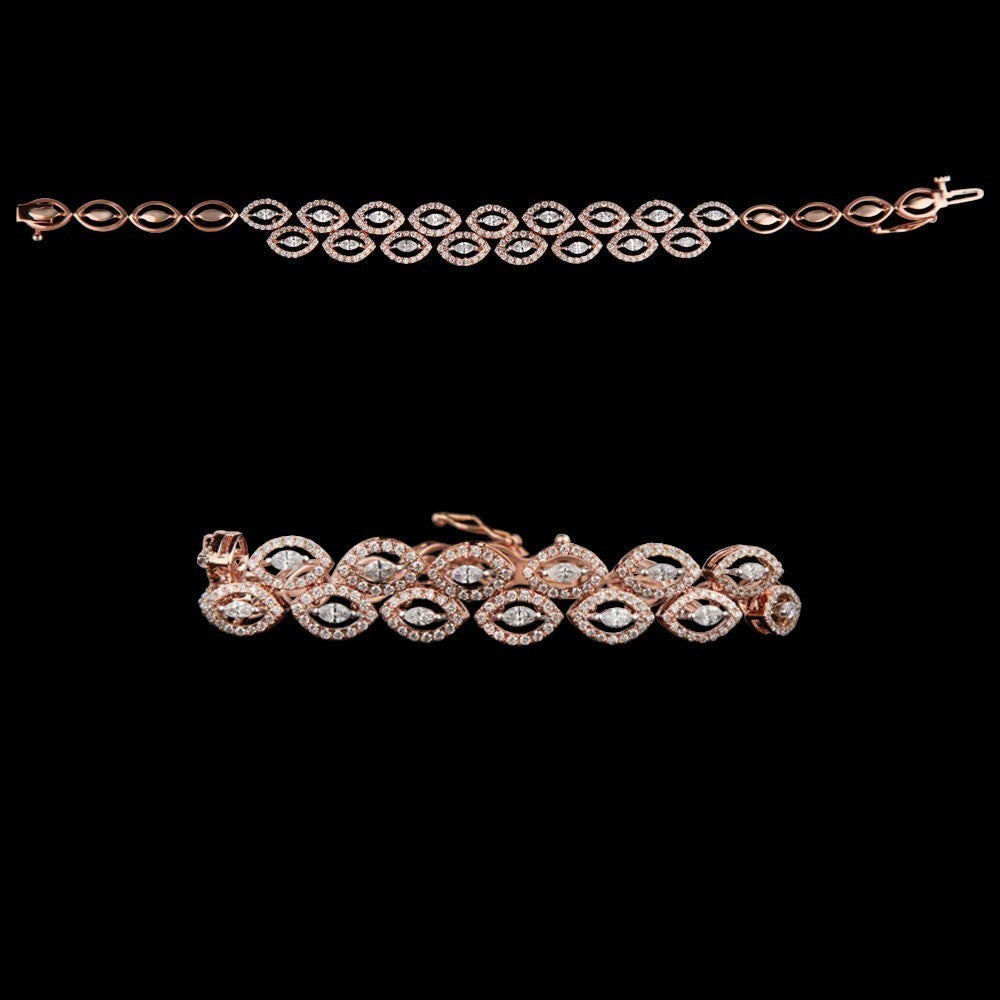 18K Rose Gold Diamond Bracelet - 2.43ct VS-FG