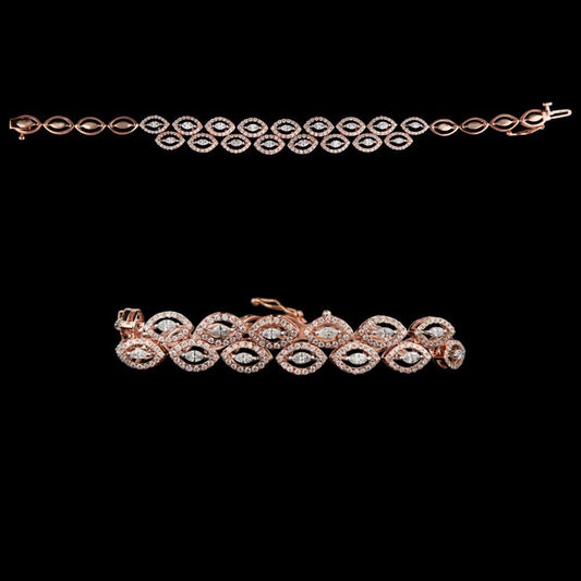 18K Rose Gold Diamond Bracelet - 2.43ct VS-FG