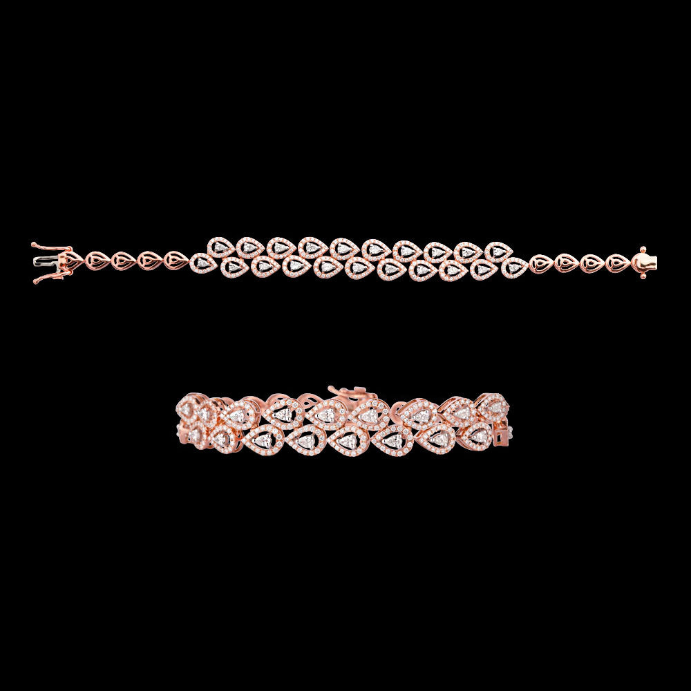 18K Rose Gold Diamond Bracelet - 2.715ct VS-SI-FG