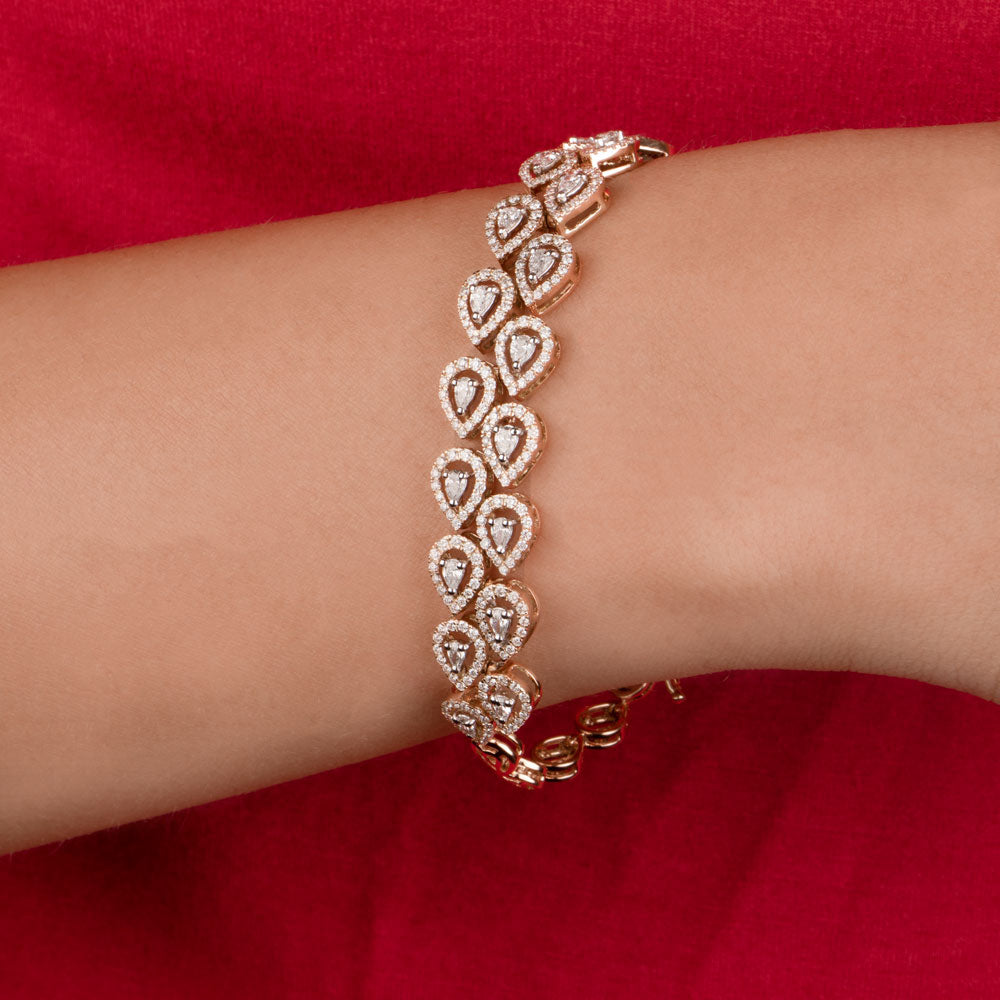 18K Rose Gold Diamond Bracelet - 2.715ct VS-SI-FG