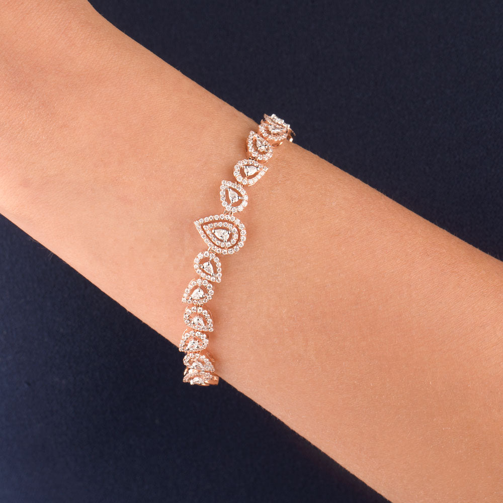 18K Rose Gold Diamond Bracelet - 1.791ct VS-SI-FG