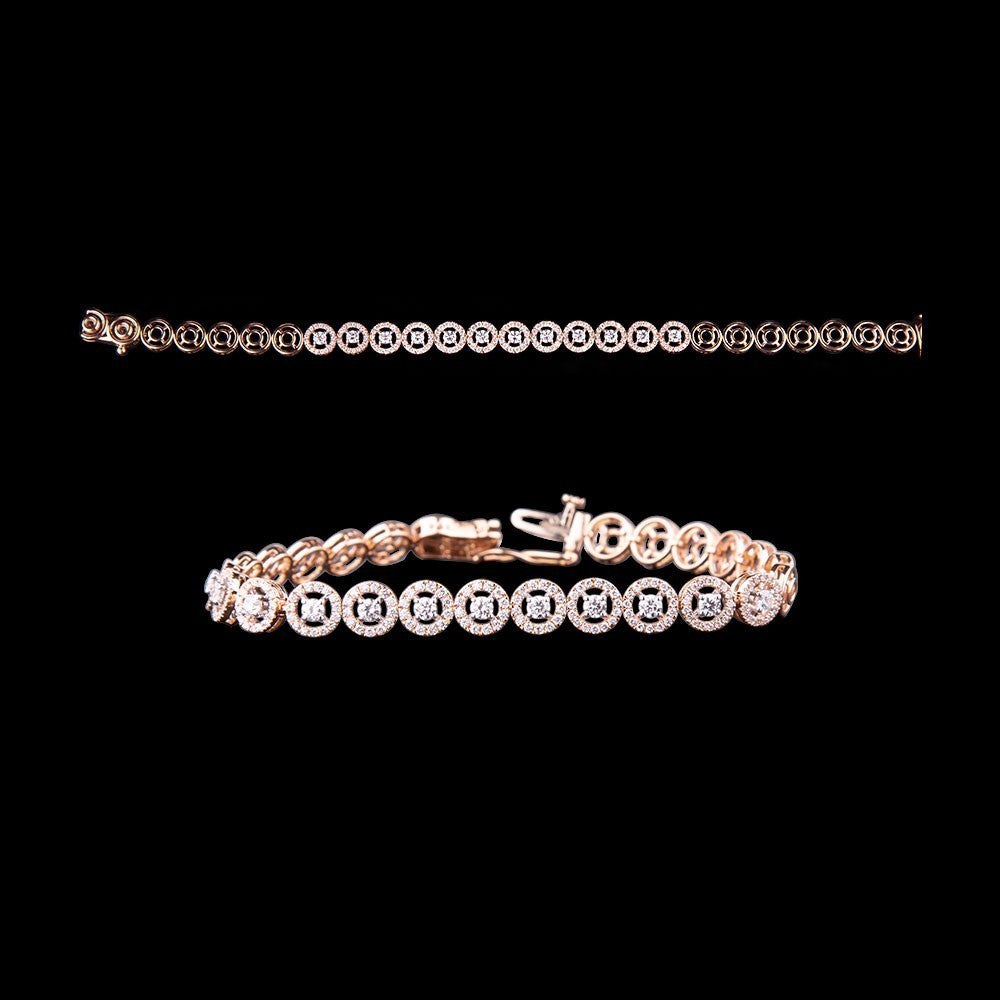 14K Rose Gold Diamond Bracelet - 1.78ct VS-FG