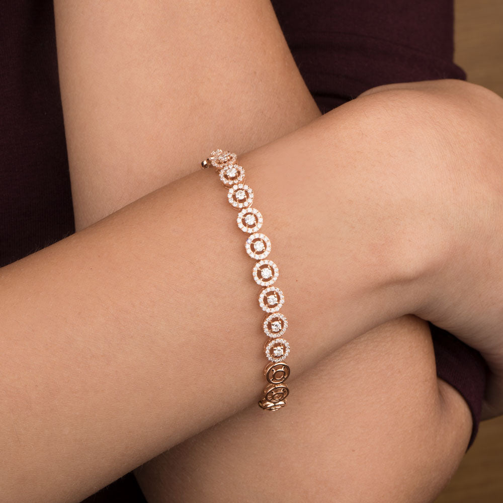 14K Rose Gold Diamond Bracelet - 1.78ct VS-FG