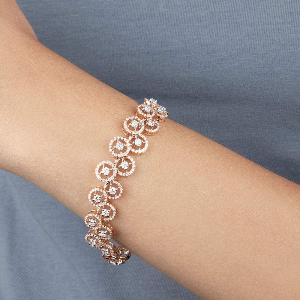 14K Rose Gold Diamond Bracelet - 2.57ct VS-SI-FG