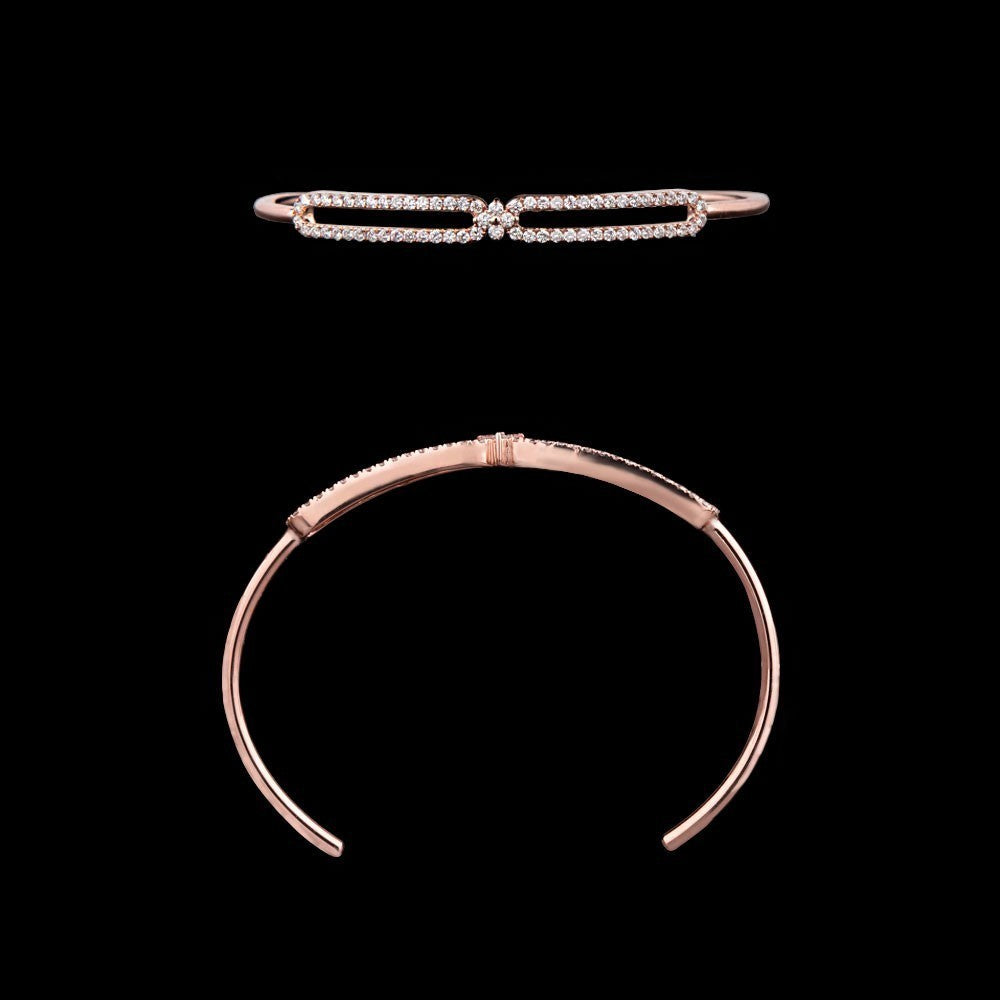 14K Rose Gold Diamond Kada - 0.89ct VVS-FG