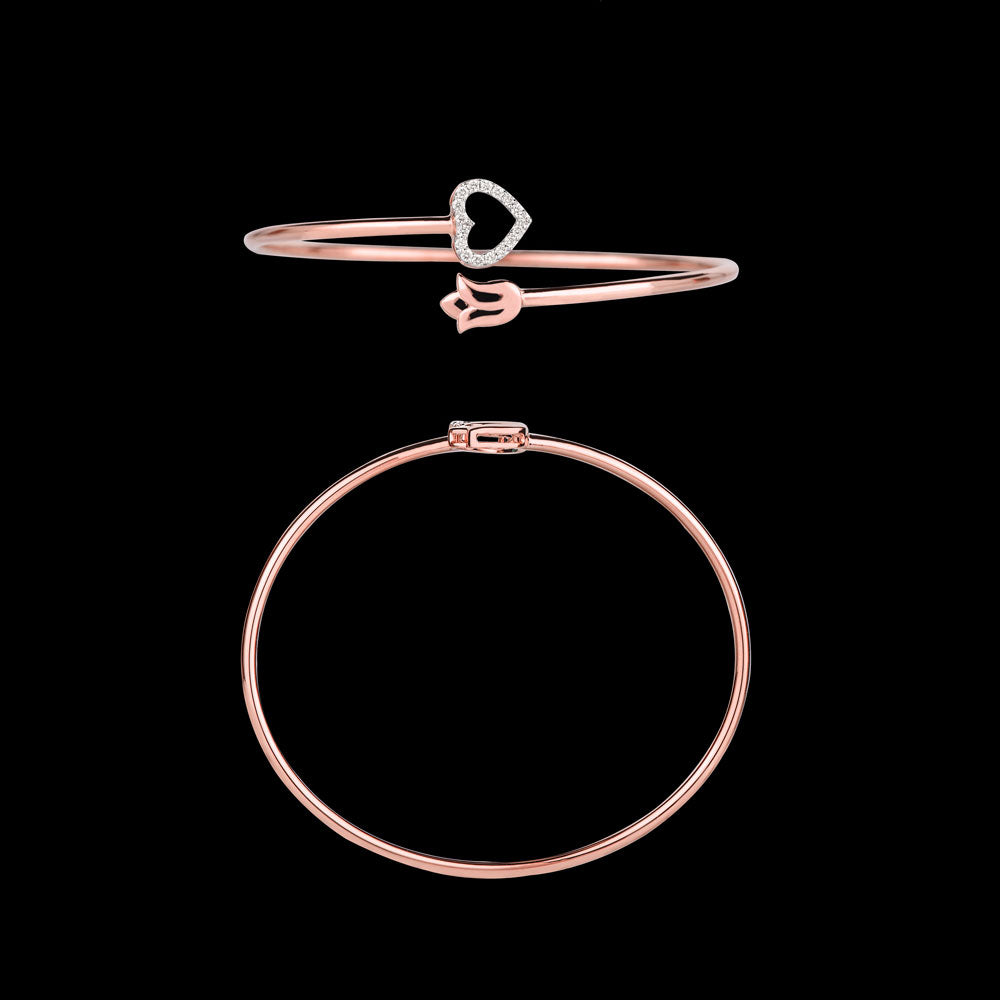 14K Rose Gold Diamond Kada - 0.17ct SI-GH