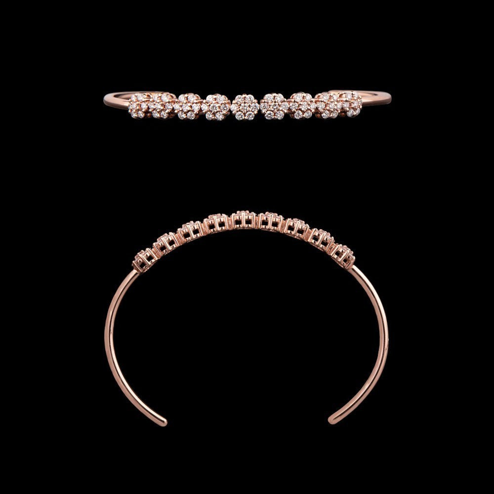 14K Rose Gold Diamond Kada - 1.23ct VVS-VS-FGH