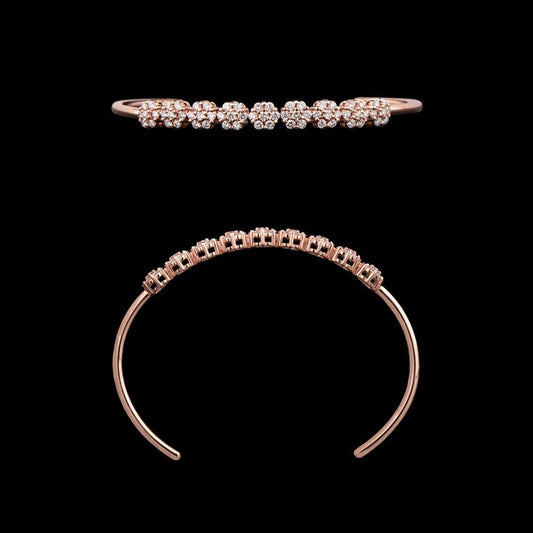 14K Rose Gold Diamond Kada - 1.23ct VVS-VS-FGH