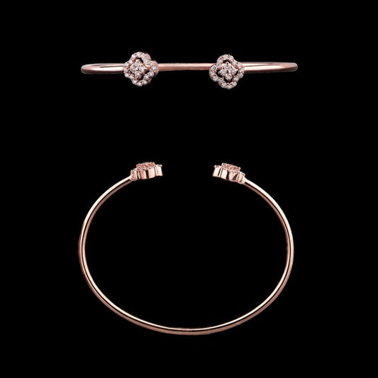 14K Rose Gold Diamond Kada - 0.48ct VVS-VS-FG