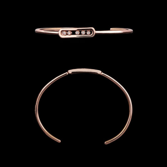 14K Rose Gold Diamond Kada - 0.09ct VVS-VS-FG