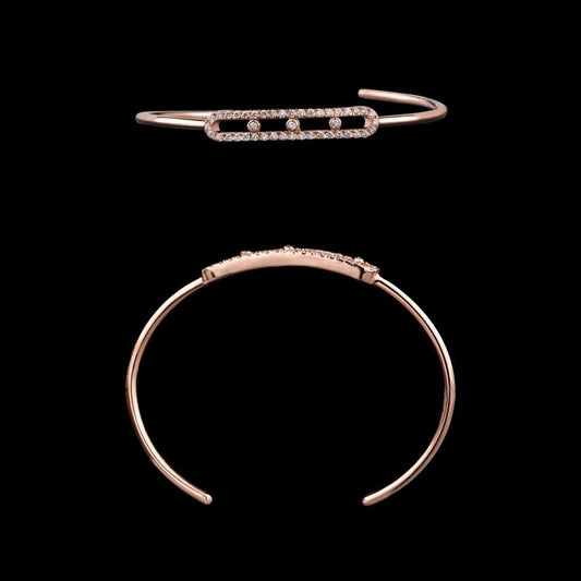 14K Rose Gold Diamond Kada - 0.43ct VVS-VS-FG