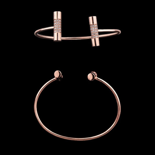 14K Rose Gold Diamond Kada - 0.5ct VVS-VS-FG