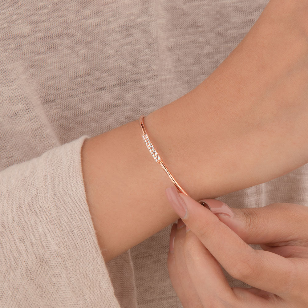 14K Rose Gold Diamond Kada - 0.22ct SI-GH