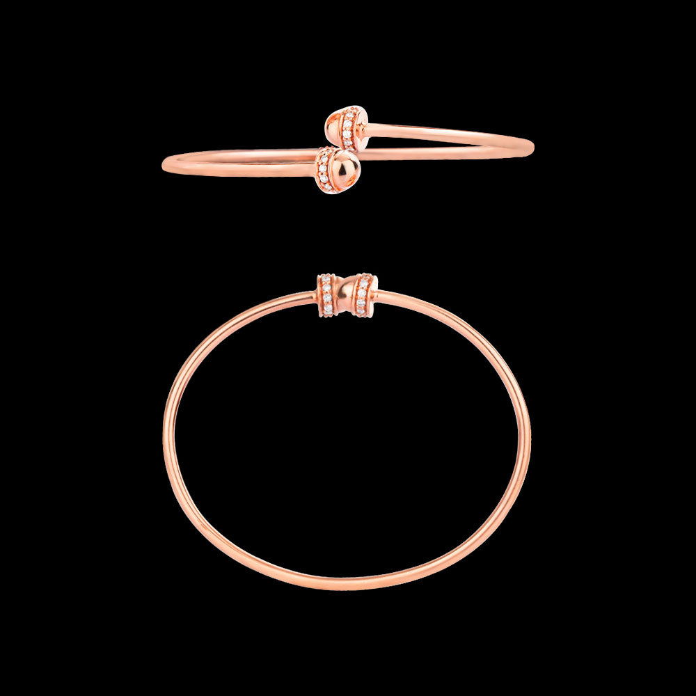 14K Rose Gold Diamond Kada - 0.25ct VVS-VS-FG