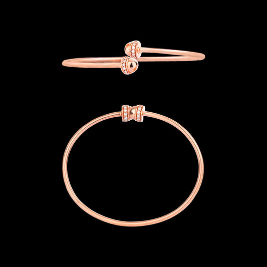 14K Rose Gold Diamond Kada - 0.25ct VVS-VS-FG