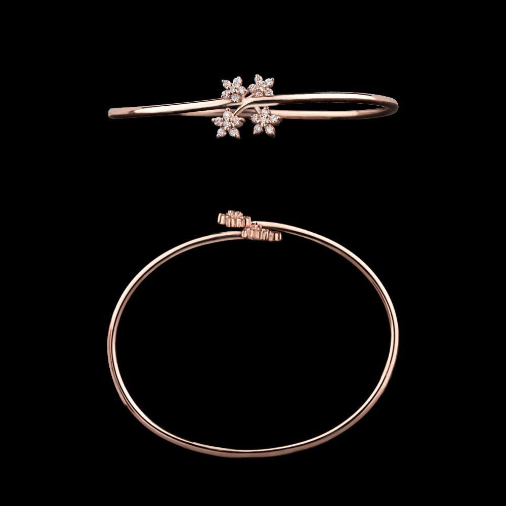 14K Rose Gold Diamond Kada - 0.29ct SI-GH