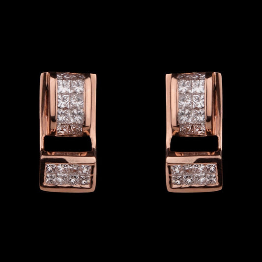 14K Rose Gold Diamond Earrings - 0.93ct SI-GH