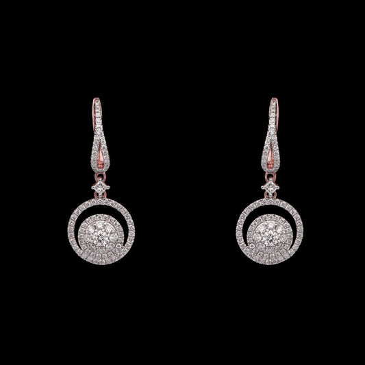 14K Rose Gold Diamond Earrings - 1.05ct SI-GH