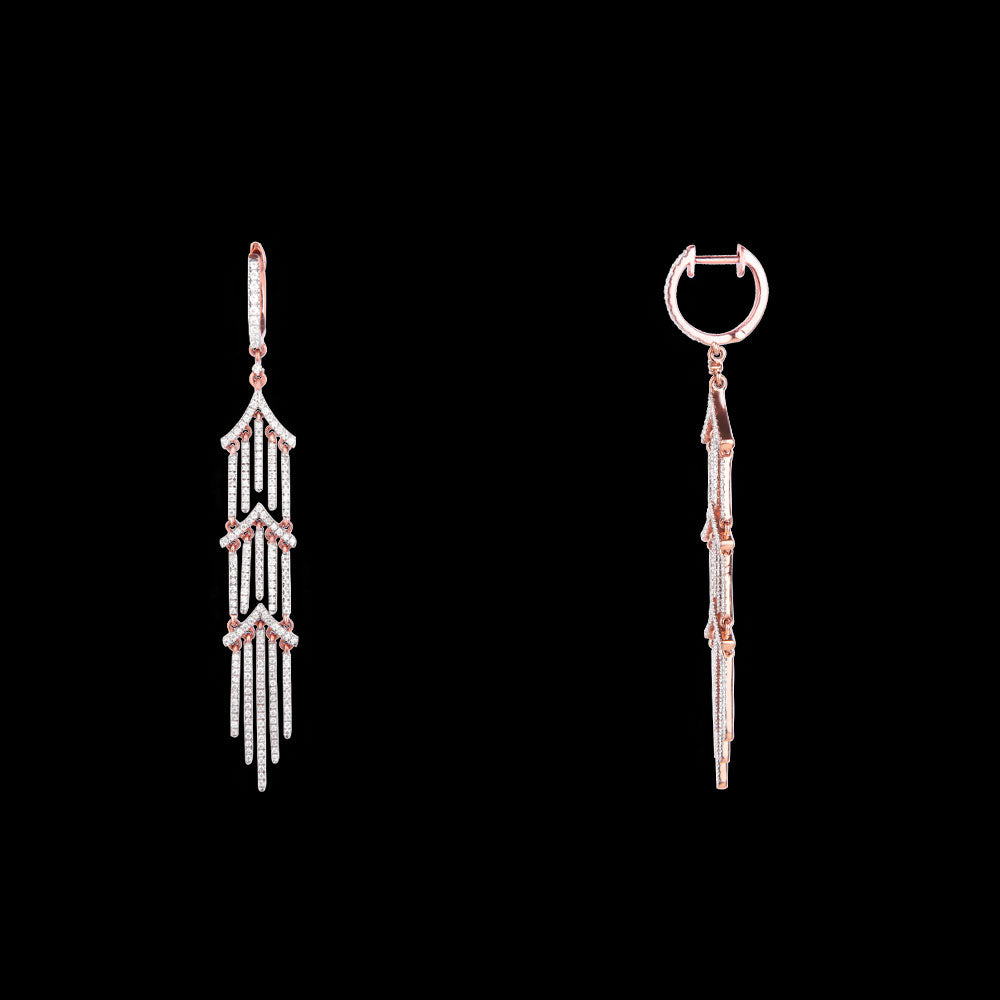 14K Rose Gold Diamond Earrings - 1.19ct SI-GH