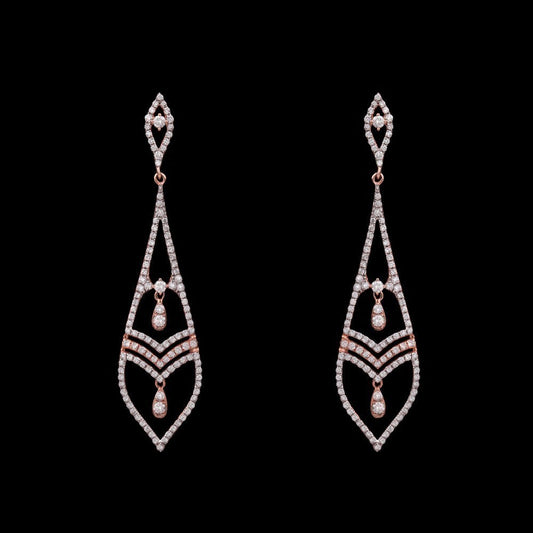 14K Rose Gold Diamond Earrings - 1.37ct SI-GH