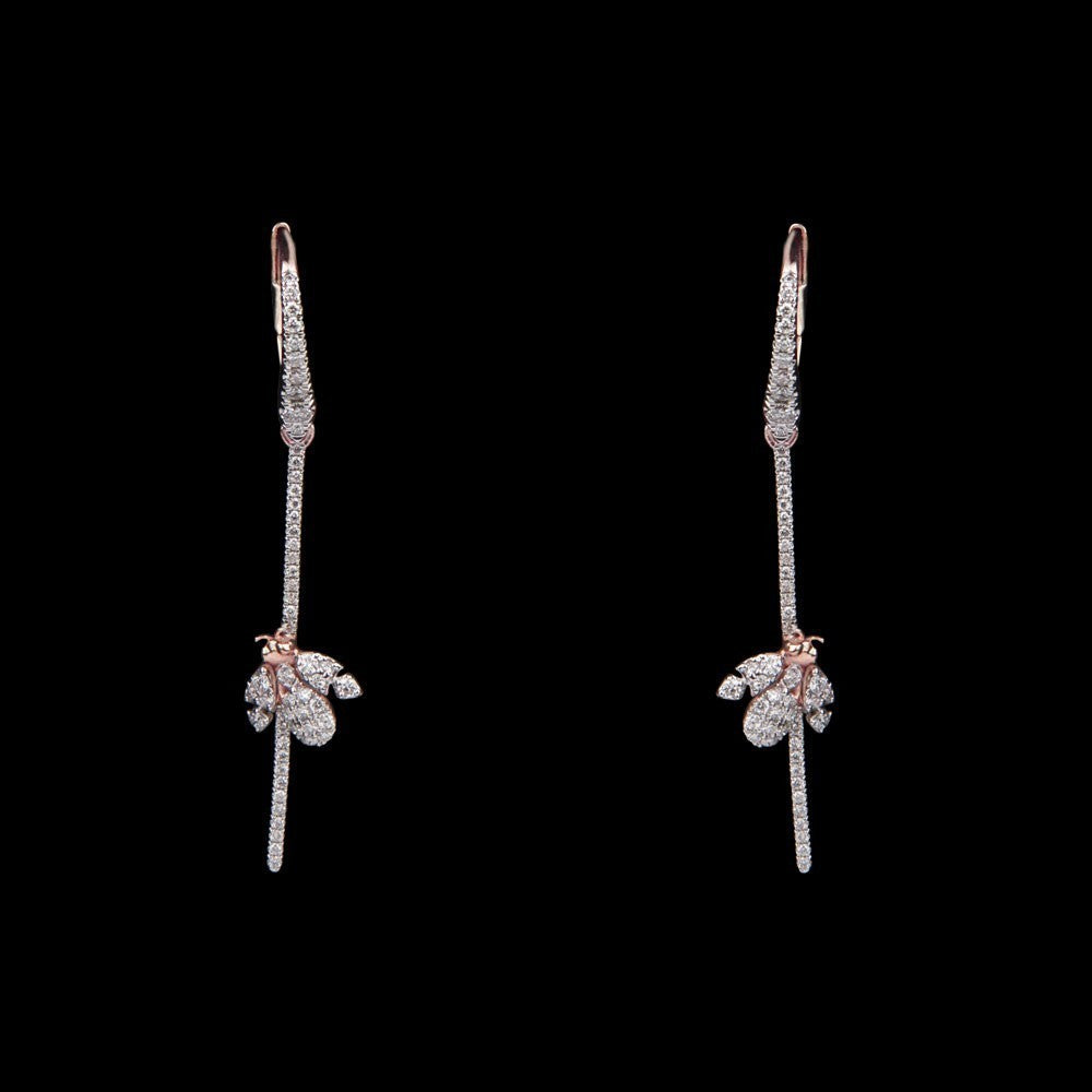 14K Rose Gold Diamond Earrings - 0.61ct SI-GH