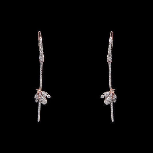 14K Rose Gold Diamond Earrings - 0.61ct SI-GH