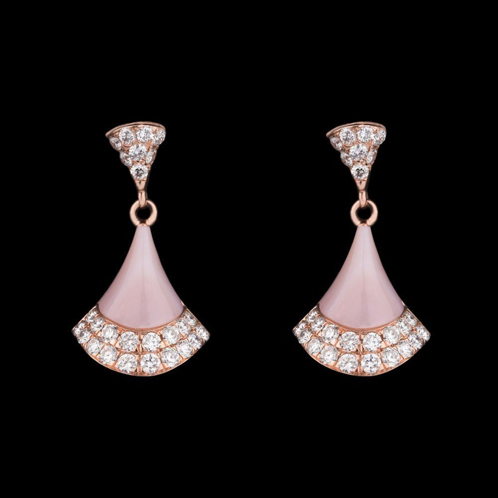 14K Rose Gold Diamond Earrings - 0.62ct SI-GH with Colour Stones