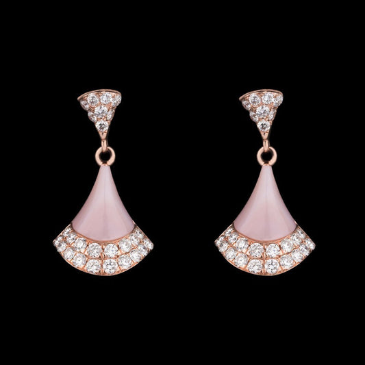 14K Rose Gold Diamond Earrings - 0.62ct SI-GH with Colour Stones