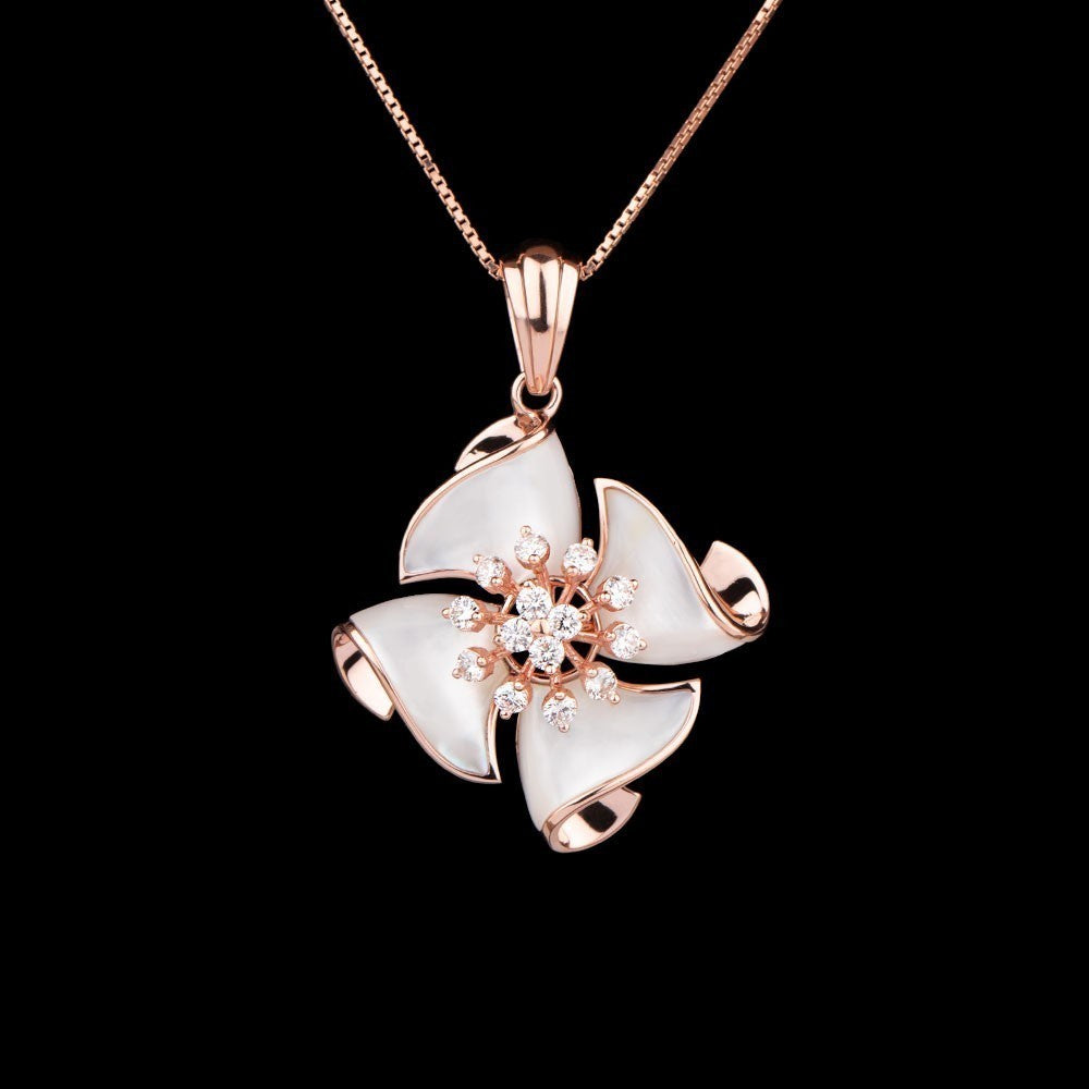 14K Rose Gold Diamond Pendant - 0.66ct VS-SI-HI with Colour Stones