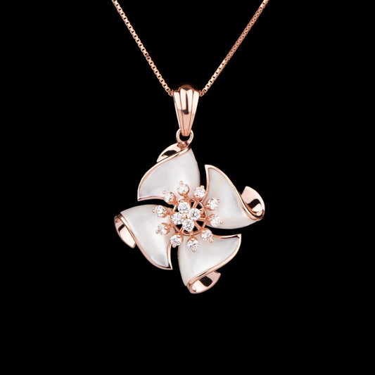 14K Rose Gold Diamond Pendant - 0.66ct VS-SI-HI with Colour Stones