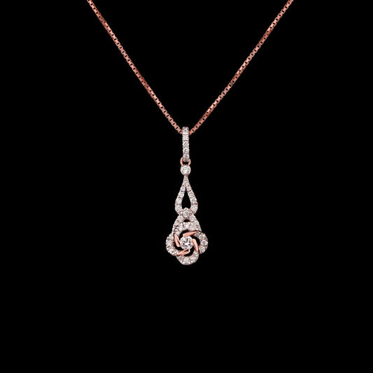 14K Rose Gold Diamond Pendant - 0.41ct SI-GH