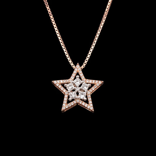 14K Rose Gold Diamond Pendant - 0.43ct SI-GH