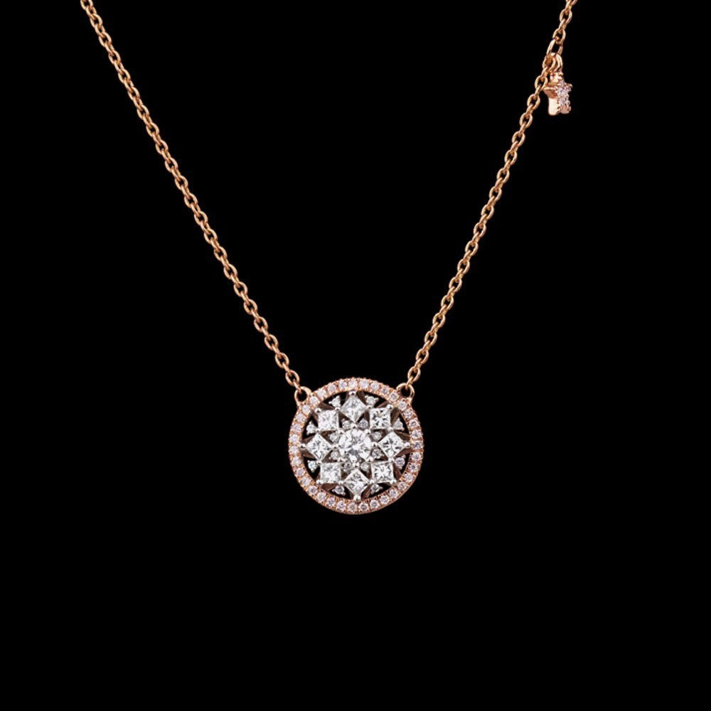14K Rose Gold Diamond Pendant - 0.58ct SI-GH