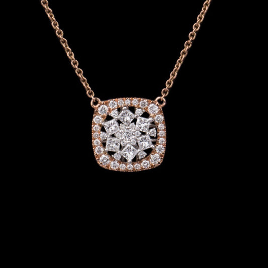 14K Rose Gold Diamond Pendant - 0.72ct SI-GH