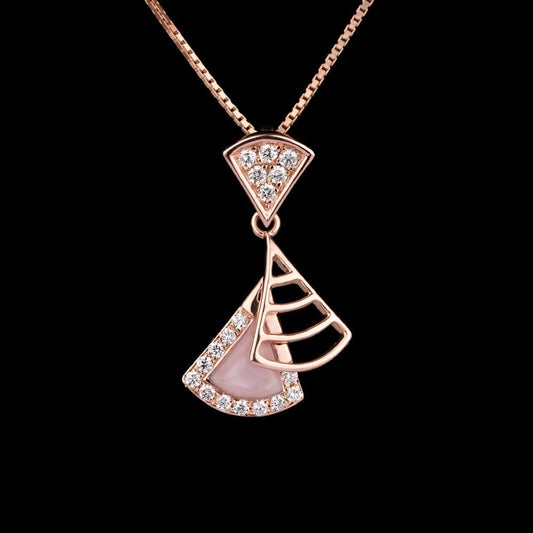 14K Rose Gold Diamond Pendant - 0.27ct SI-GH with Colour Stones